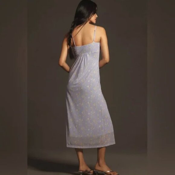 Anthropologie Sleeveless Slip Midi Dress Size Large Baby Doll Fairy Whimsical - Picture 13 of 16